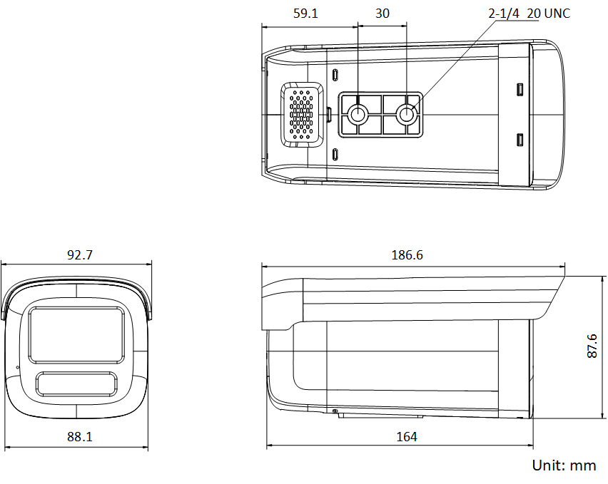 DS-2CD2T47(F)(D)WDA4-L(S)產品尺寸